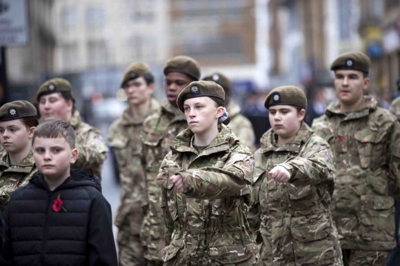 Army Cadets at Northampton's Remembrance Day Parade 2021