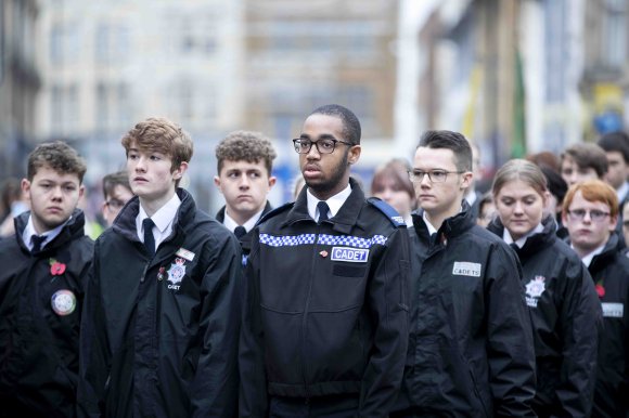 Police Cadets at Northampton's Remembrance Day Parade 2021