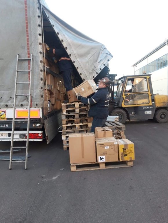 Lorry of donations unloaded in Poland