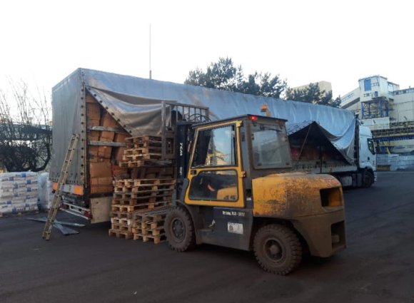 Donations unloaded after successfully arriving in Poland